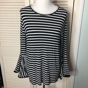 Maette Bell Sleeve Striped Top